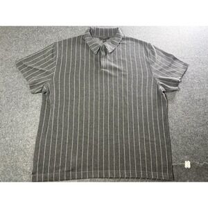 Banana Republic Men's XL Gray Pinstripe Short Sleeve Polo Shirt